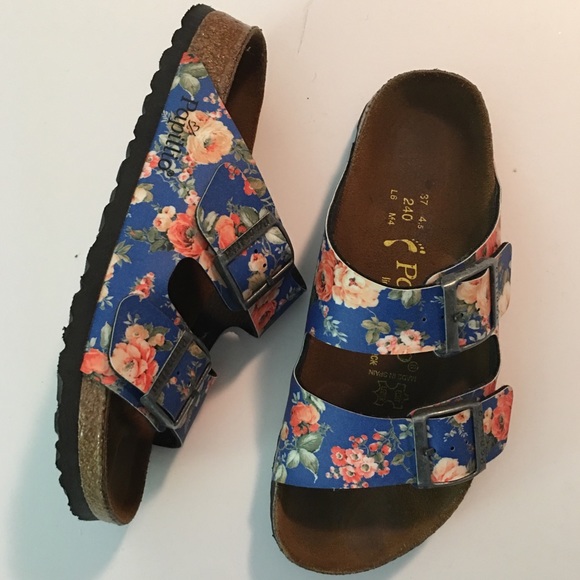 Birkenstock Shoes - Papillio Arizona English Garden Blue Sandals 6 N
